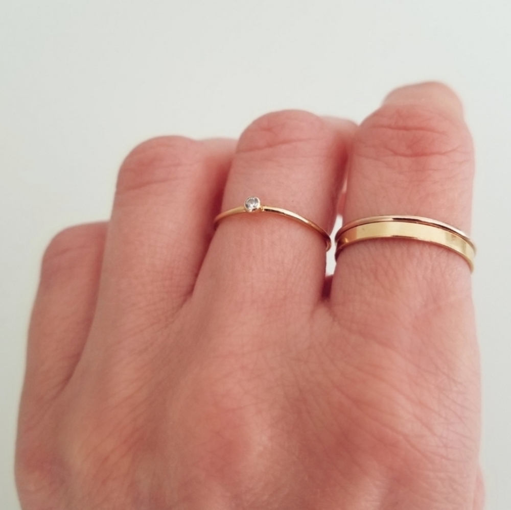 Thick gold stacker ring gold filled